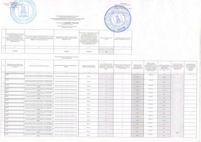 Отчет о выполнении государственного задания за отчетный период с 01.01.2019 по 30.09.2019